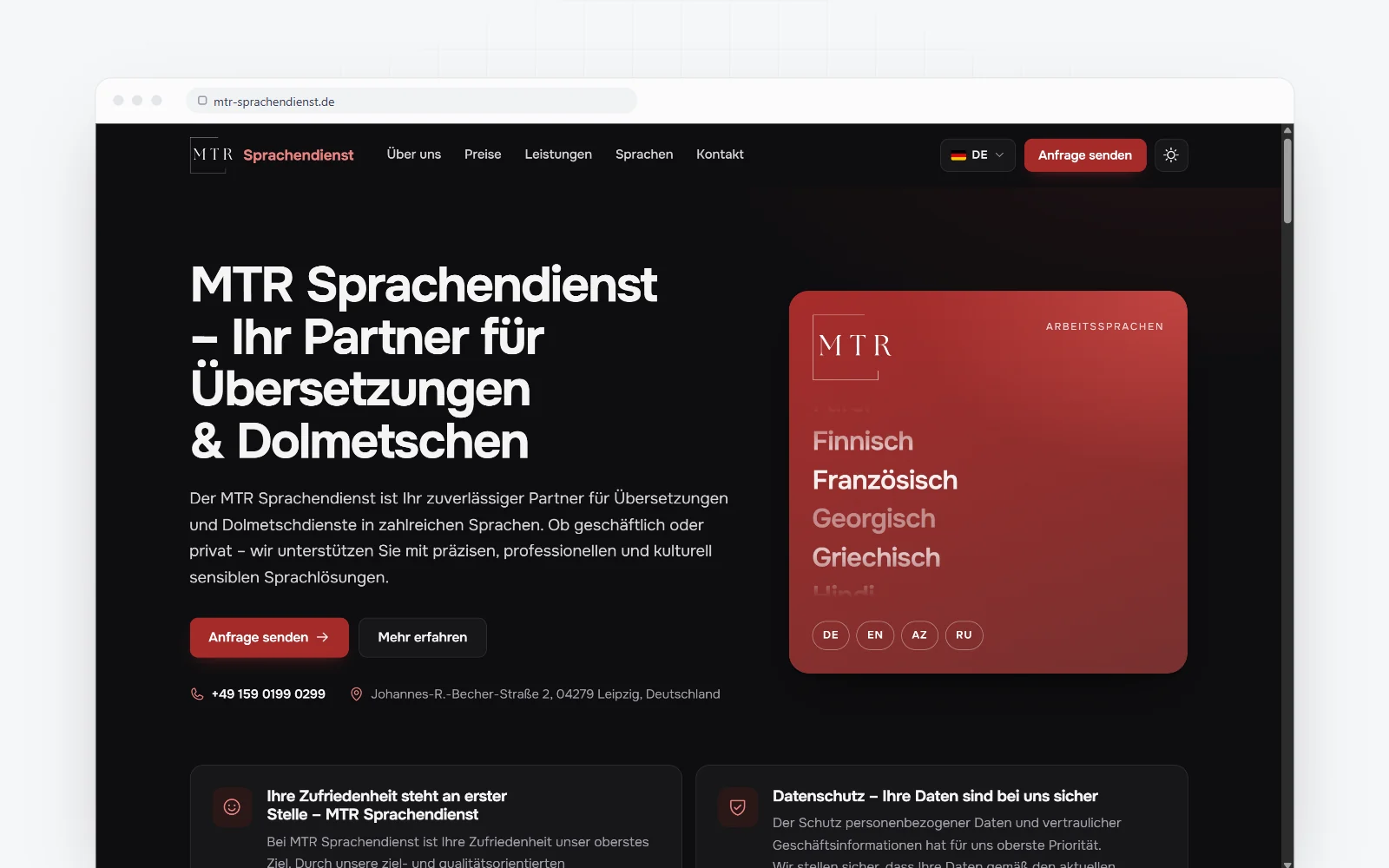 MTR Sprachendienst, Sprachdienstleistungen · Relaunch & SMM