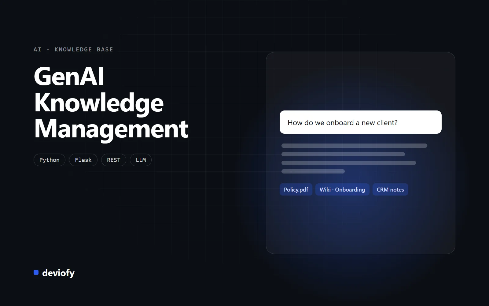 GenAI Knowledge Management System, Süni intellekt · Bilik idarəetməsi