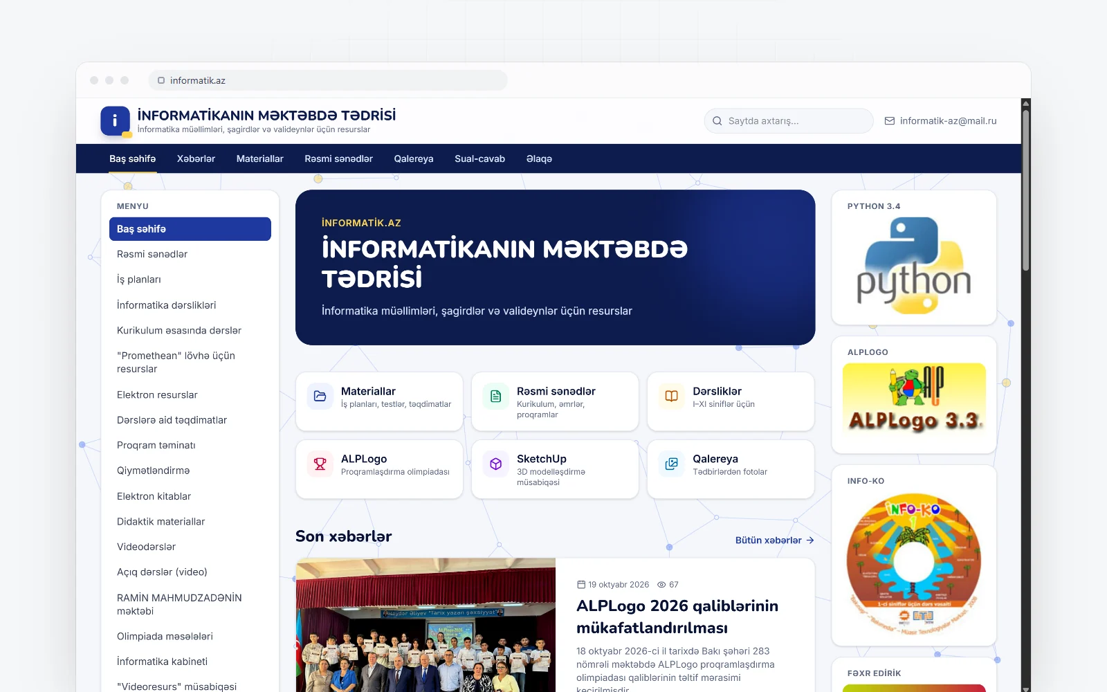 Informatik.az, Education · Content portal